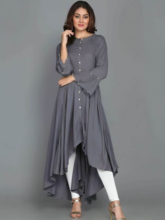 Asymmetrical Kurti design online for ladies