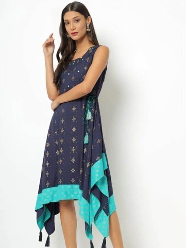 Handkerchief Hem Kurti design online for ladies