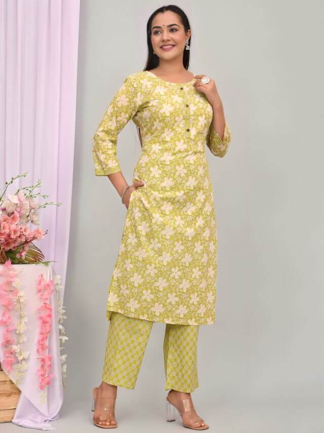 Kurti Pant Set design online for ladies