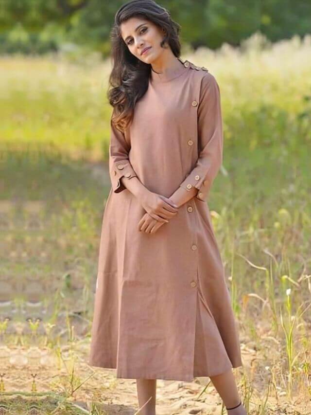 Linen Kurti design online for ladies