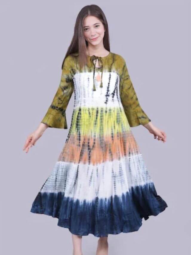 Tie Dye Kurti design online for ladies