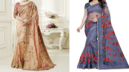 Embroidery work sarees at wholesale price