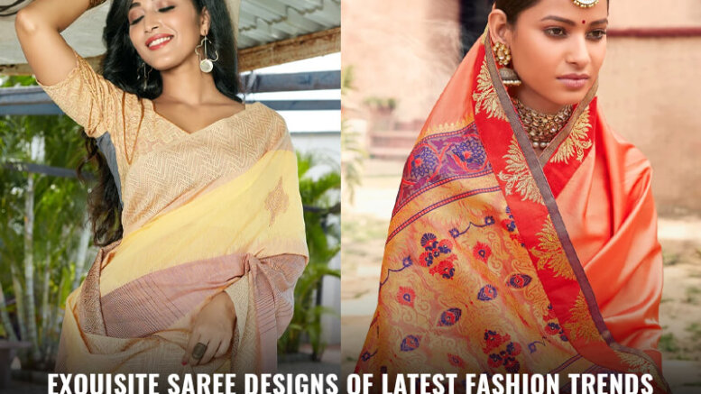 Exquisite Saree Designs Of Latest Fashion Trends Available For Online Shopping From Fab Funda