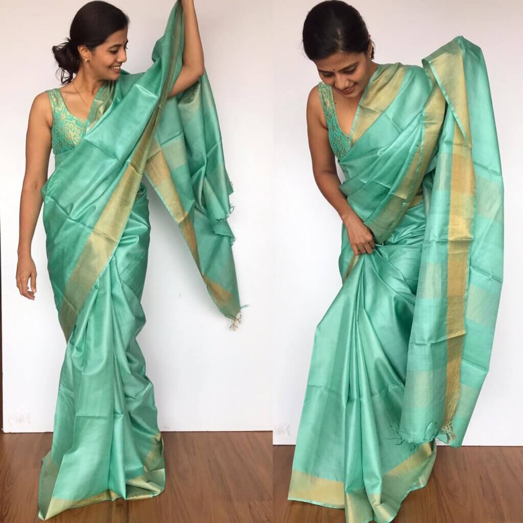 Pastel Sarees in Green Shades