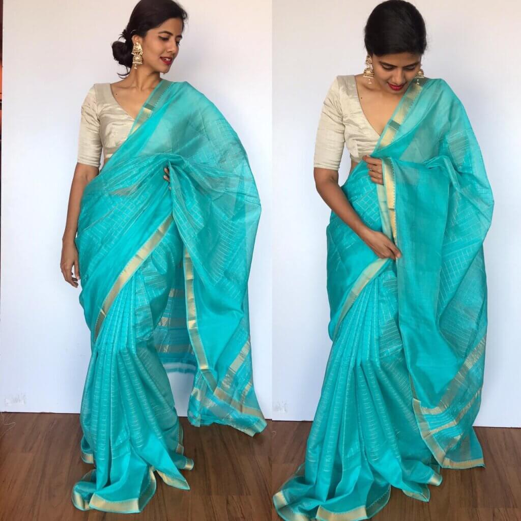 Turquoise Shade Pastel Sarees