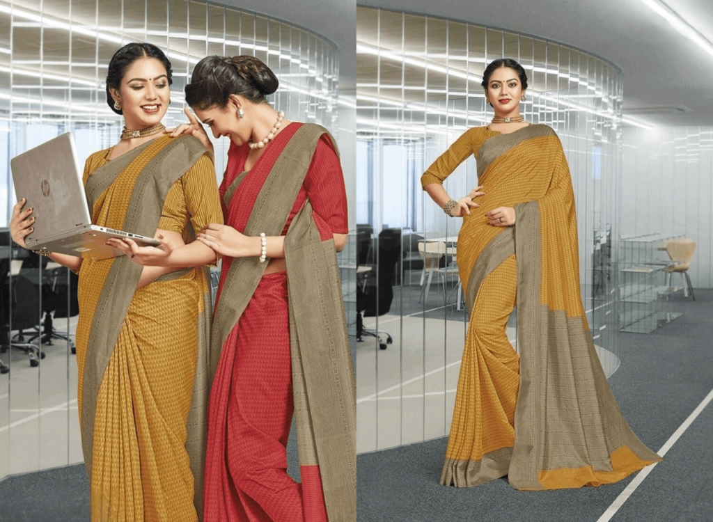 Tussar Silk Uniform Saree