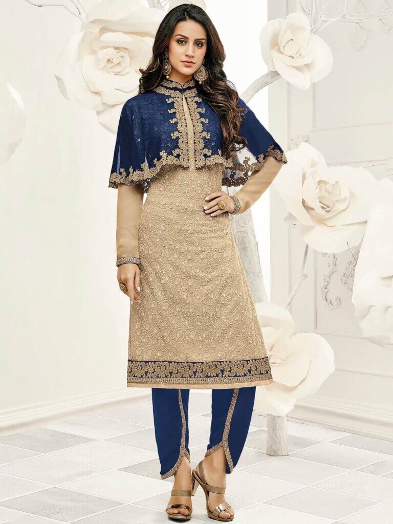 Cape Style Salwar Suit - Surati Fabric