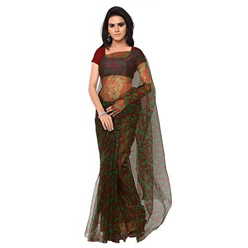 Printed Net Saree