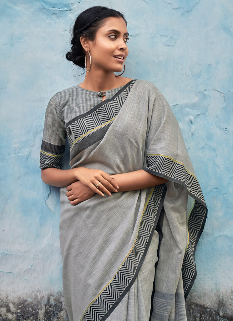 Linen Uniform Sarees