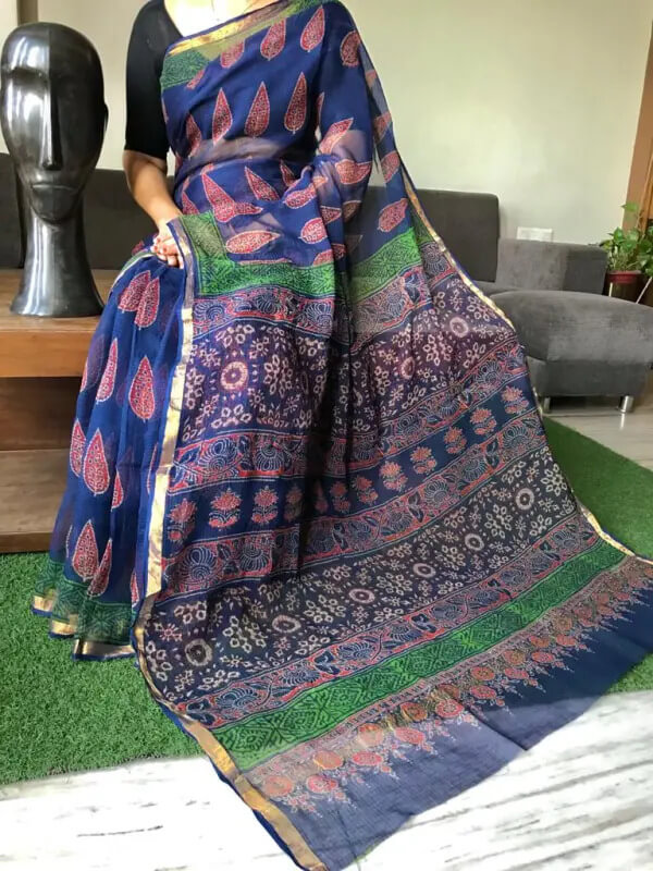 Kota Doria Embroidered Saree from jaipur