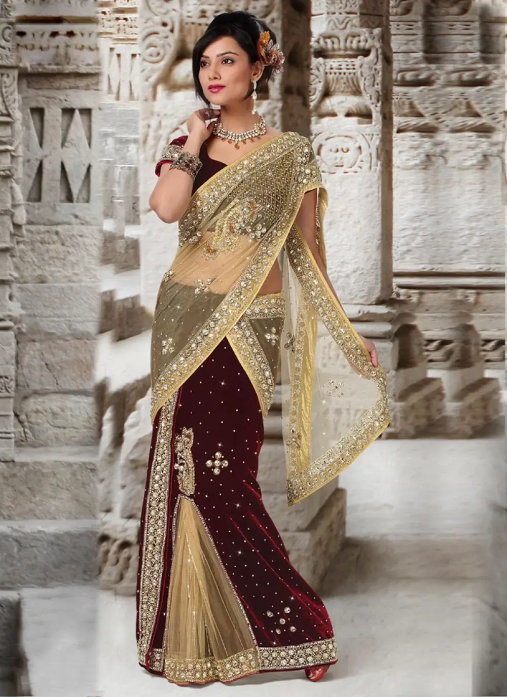 Net-Velvet-Saree