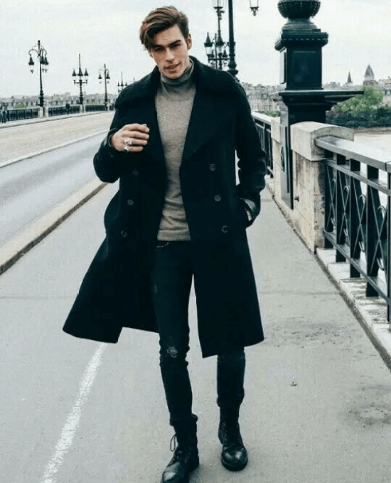 Trench coat with Chinos for men