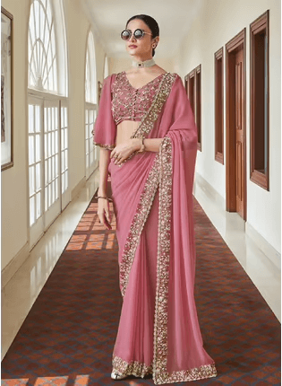 Manish Malhotra’s Rosy Shaded Sequin Saree