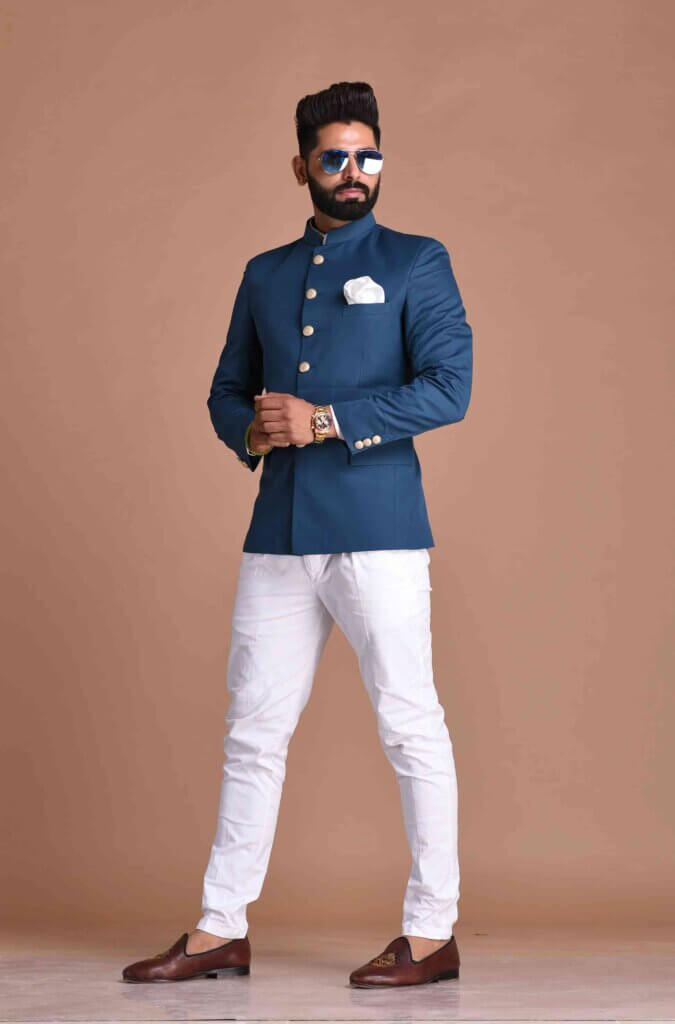 Bandhgala Suit with Trousers For Groom