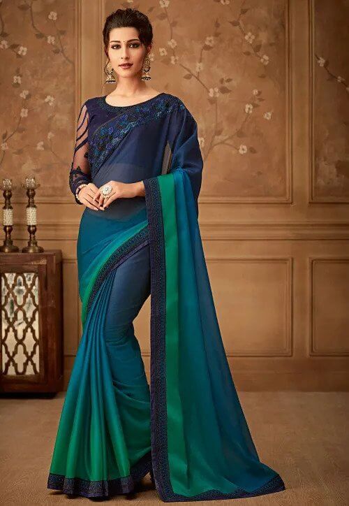 Satin Chiffon Saree