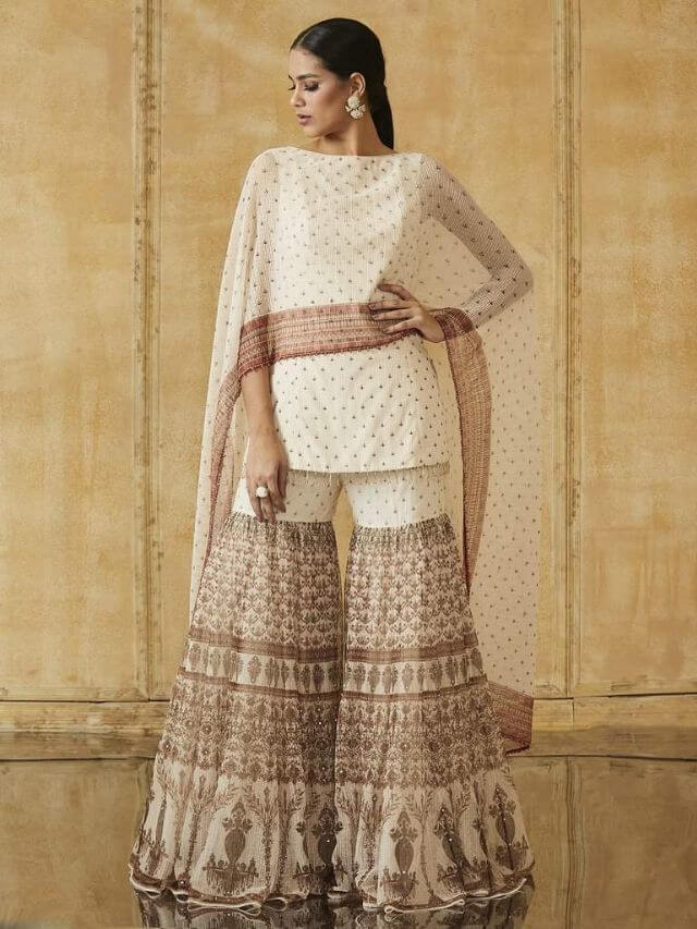 Cape Style Sharara Suit