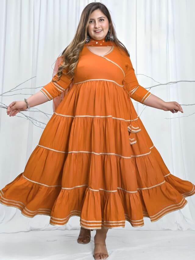 Layered Anarkali Kurti for Plus-sized Body