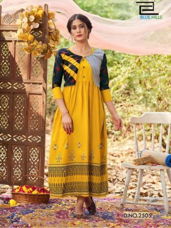 Blue Hills Trend Vol 25 Rayon Kurti With Koti