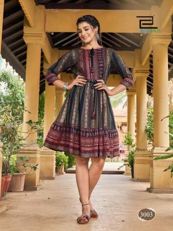 Bella Tunic Style Full Flair Kurtis Catalog by Inli Exports