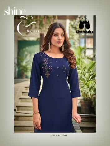 Exclusive Fancy Viscose Rayon Hand Work Kurti by ClothBaba