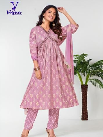 Aaliya Cut Kurti With Pent And Dupatta