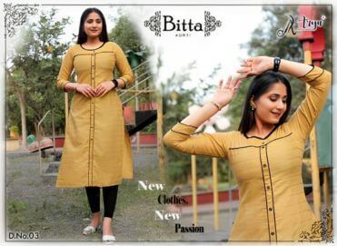 Bitta Cotton Catalog Kurtis by Arya Dress Maker
