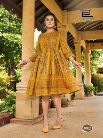 Bella Tunic Style Full Flair Kurtis Catalog by Inli Exports