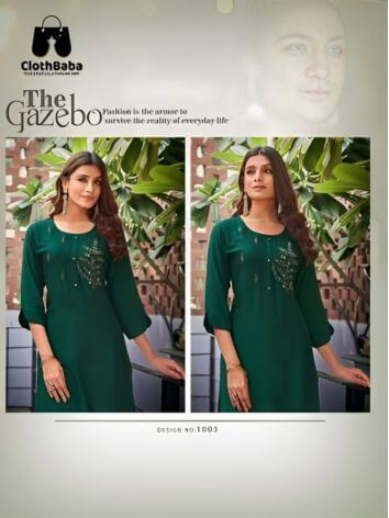 Exclusive Fancy Viscose Rayon Hand Work Kurti by ClothBaba