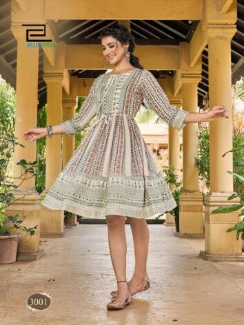 Bella Tunic Style Full Flair Kurtis Catalog by Inli Exports