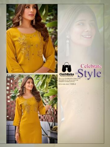 Exclusive Fancy Viscose Rayon Hand Work Kurti by ClothBaba