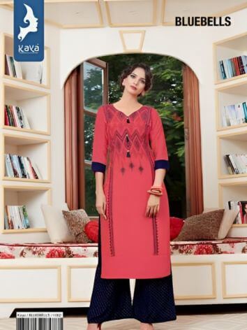 Kaya Heavy Reyon Kurtis Catalog Wholesale with Printed Bottom