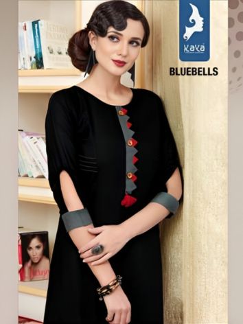 Kaya Heavy Reyon Kurtis Catalog Wholesale with Printed Bottom