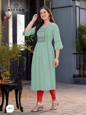 Latest Nayra Cut Kurtis Catalog by MITTOO