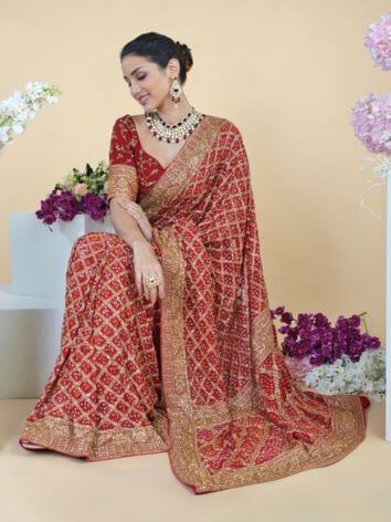 Designer Bandhani Sarees From Surat