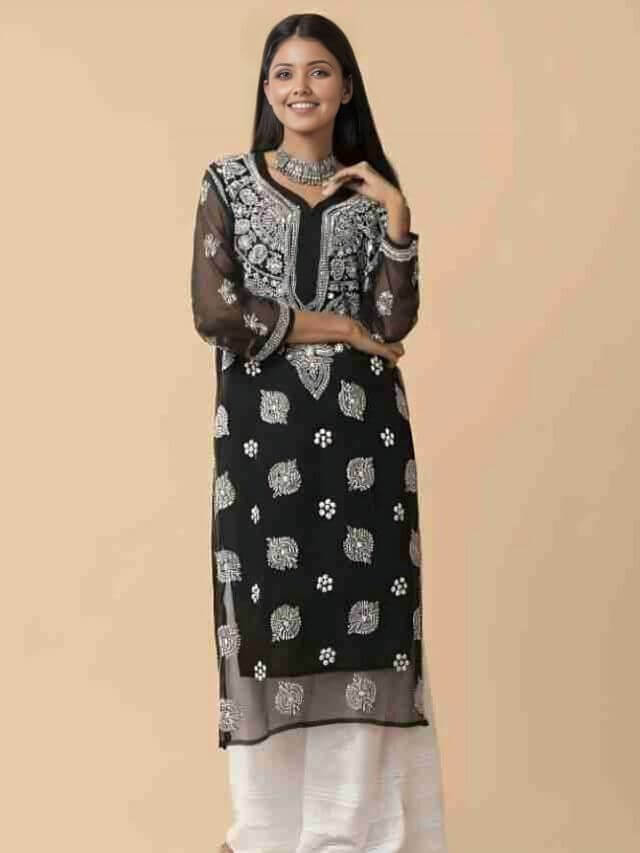 Designer Chikan Kurtis From Kolkata