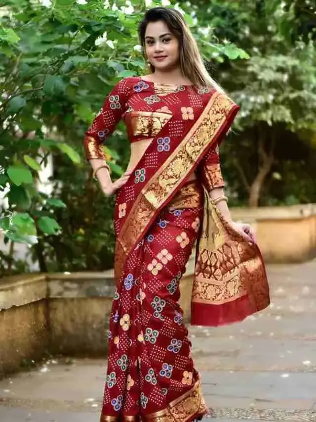 Printed Bandhani Sarees in Surat