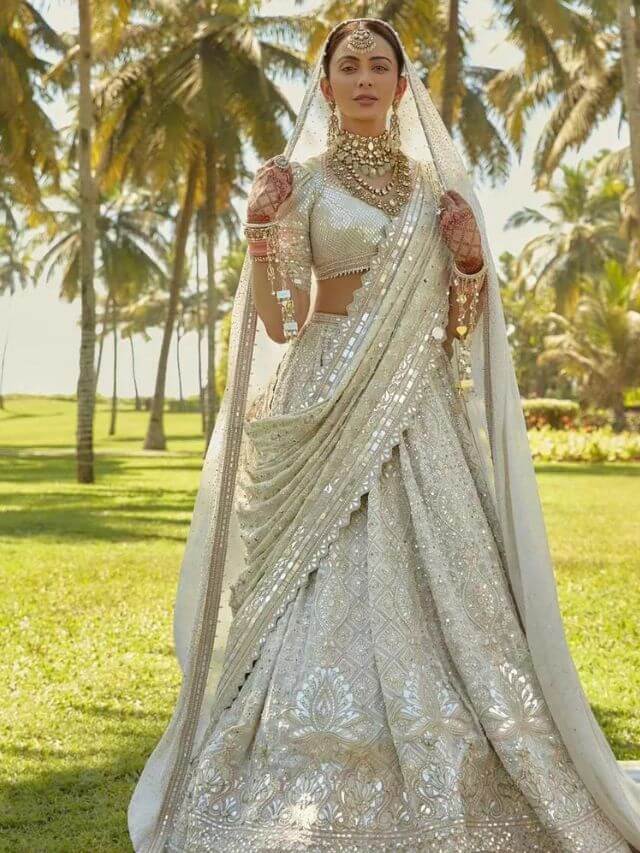 Rakul Preet Singh’s Ivory Wedding Chikan Lehenga
